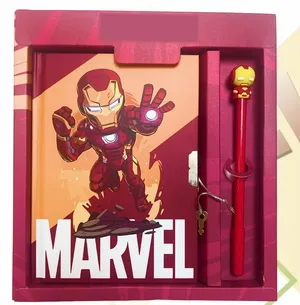 Блокнот с замком и ручкой Супергерои / Подарочный набор для мальчика IronMan