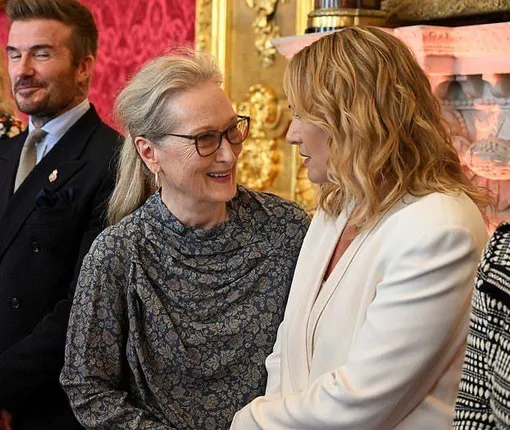 Мерил Стрип и Кейт Уинслет на встрече с королем
