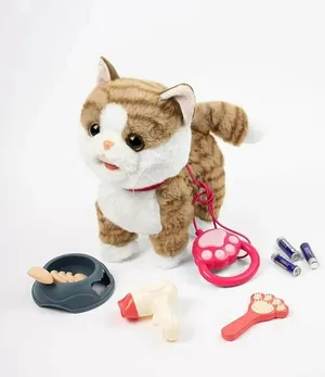 Интерактивная игрушка Кошка, интерактивная игрушка на поводке, поет и лает, подарочная упаковка Интерактивная игрушка Кошка, интерактивная игрушка на поводке, поет и лает, подарочная упаковка