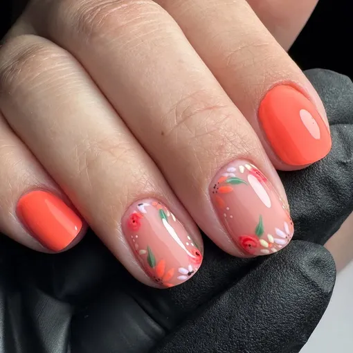коралловый летний маникюр 2025 коралловый летний маникюр 2025