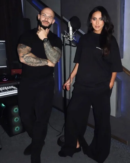 Джиган и Алсу на звукозаписывающей студии