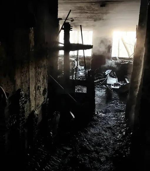 Сгоревшая квартира циркача Евгения Чернова