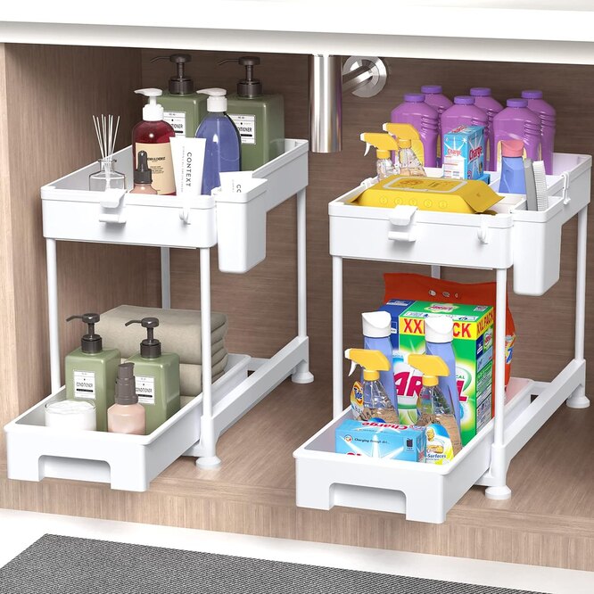 efficient arrangement of kitchen utensils near the sink