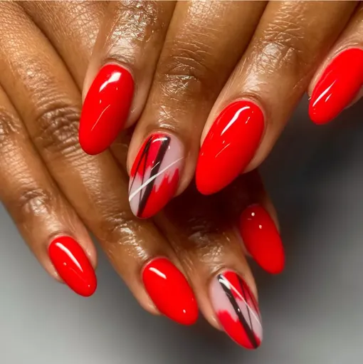 красный летний маникюр 2025 красный летний маникюр 2025