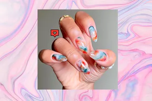 Пятна, дымка и мрамор: 10 невероятных дизайнов маникюра с «цветущим» лаком для ногтей