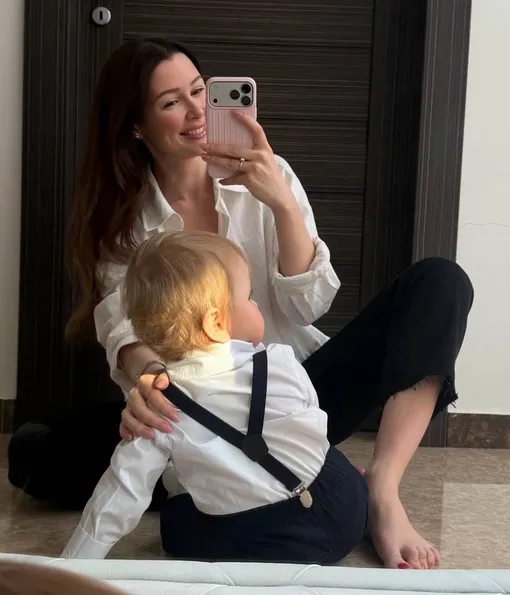 Анна Заворотнюк с сыном Марселем