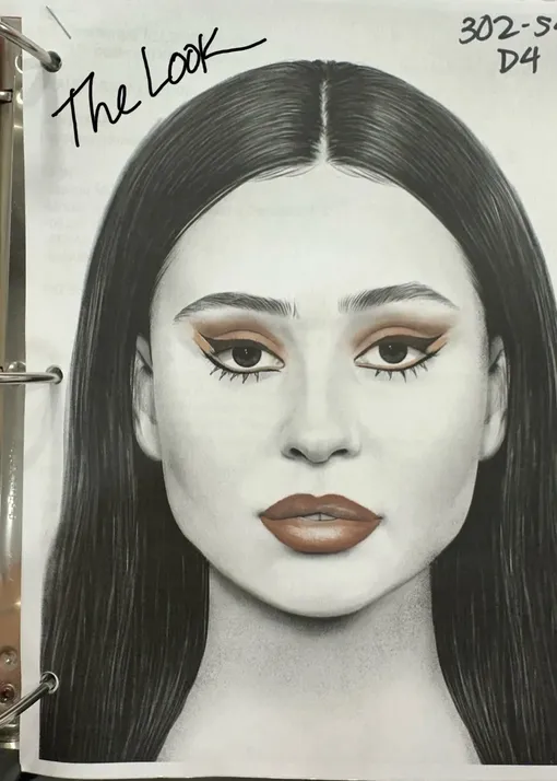 Эскиз макияжа Мэдди Перез, сделанный для работы над третьим сезоном сериала «Эйфория»