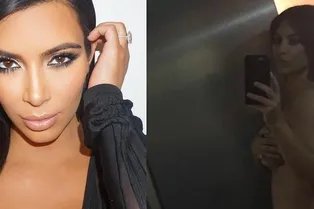 Абсолютно голая Ким Кардашьян показала беременный животик Абсолютно голая Ким Кардашьян показала беременный животик