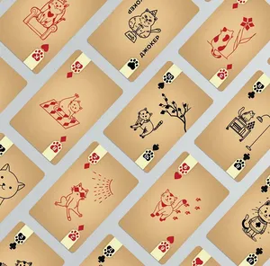 Игральные карты с котиками в стиле минимализм, 54 карты, коллекционные Игральные карты с котиками в стиле минимализм, 54 карты, коллекционные