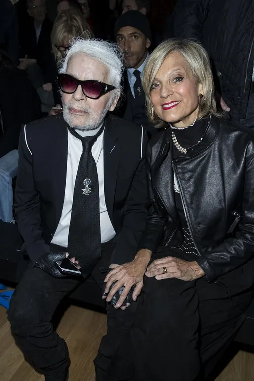 Карл Лагерфельд и певица Элен Мерсье-Арно