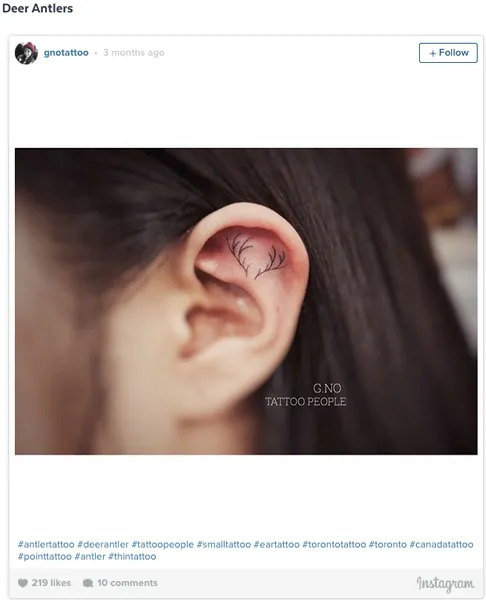 женские тату на ухе