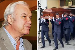 Гроб с телом Владимира Молчанова после прощания с ним внука вынесли из церкви в центре Москвы — видео