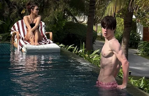 Екатерина Климова с сыном на отдыхе