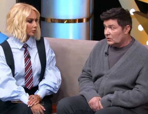 Лера Кудрявцева и Сергей Белоголовцев в студии ток-шоу «Звезды сошлись»