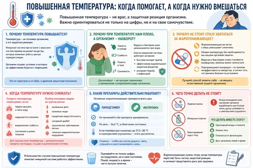 когда сбивать температуру
