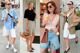 С чем носить джинсовые бермуды: 6 идей стильных образов на август-2024